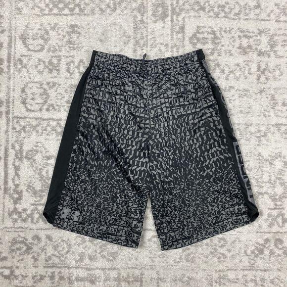 Under Armour Loose Youth Short Drawstring Grey Black Basketball Size Large - Picture 1 of 6